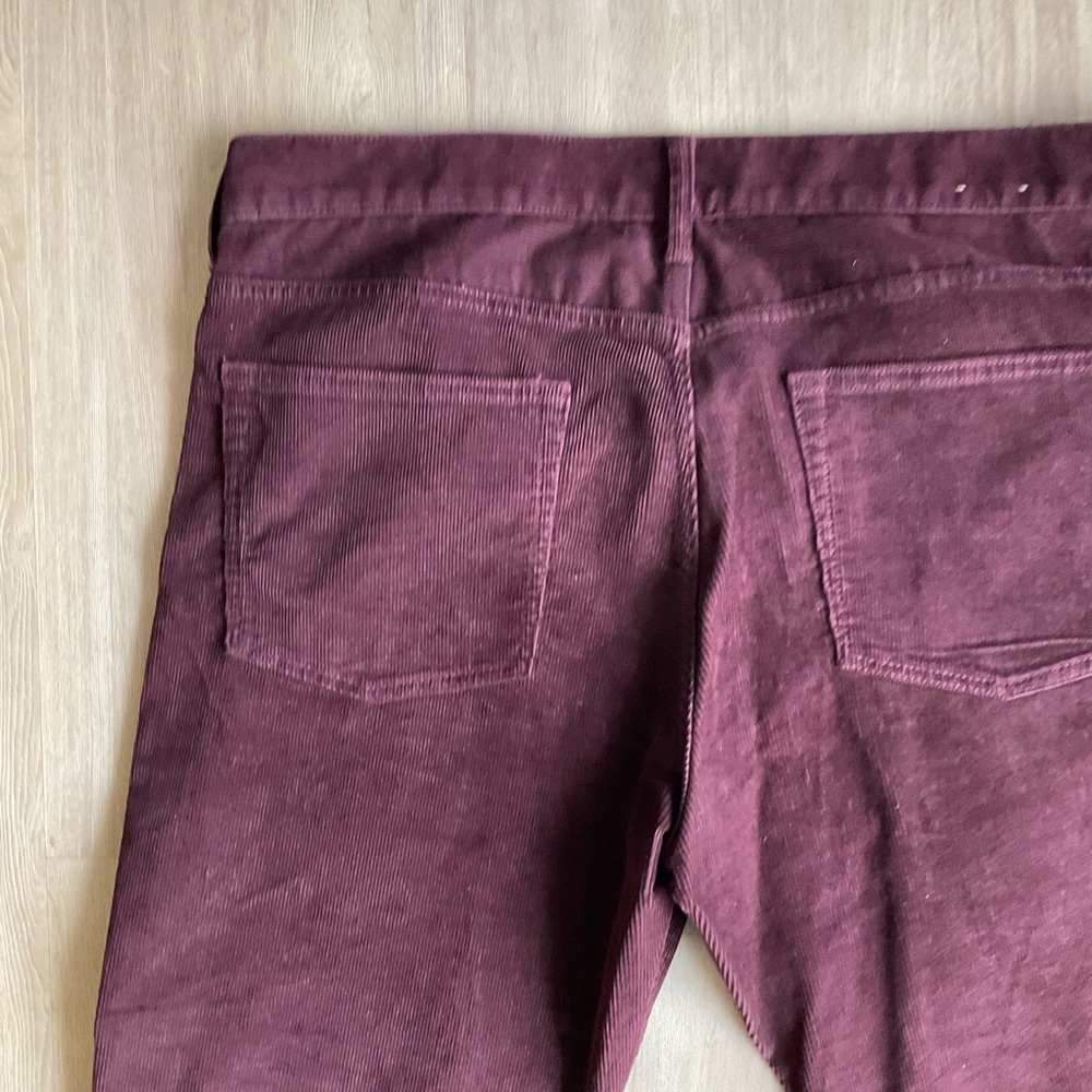 Men’s J. Crew 770 Straight Fit Corduroy pants jeans burgundy worn once 36 X 32 - Picture 12 of 16
